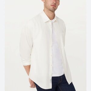 NWT Frank & Oak Loose Poplin Men’s Shirt M White Organic Cotton Classic